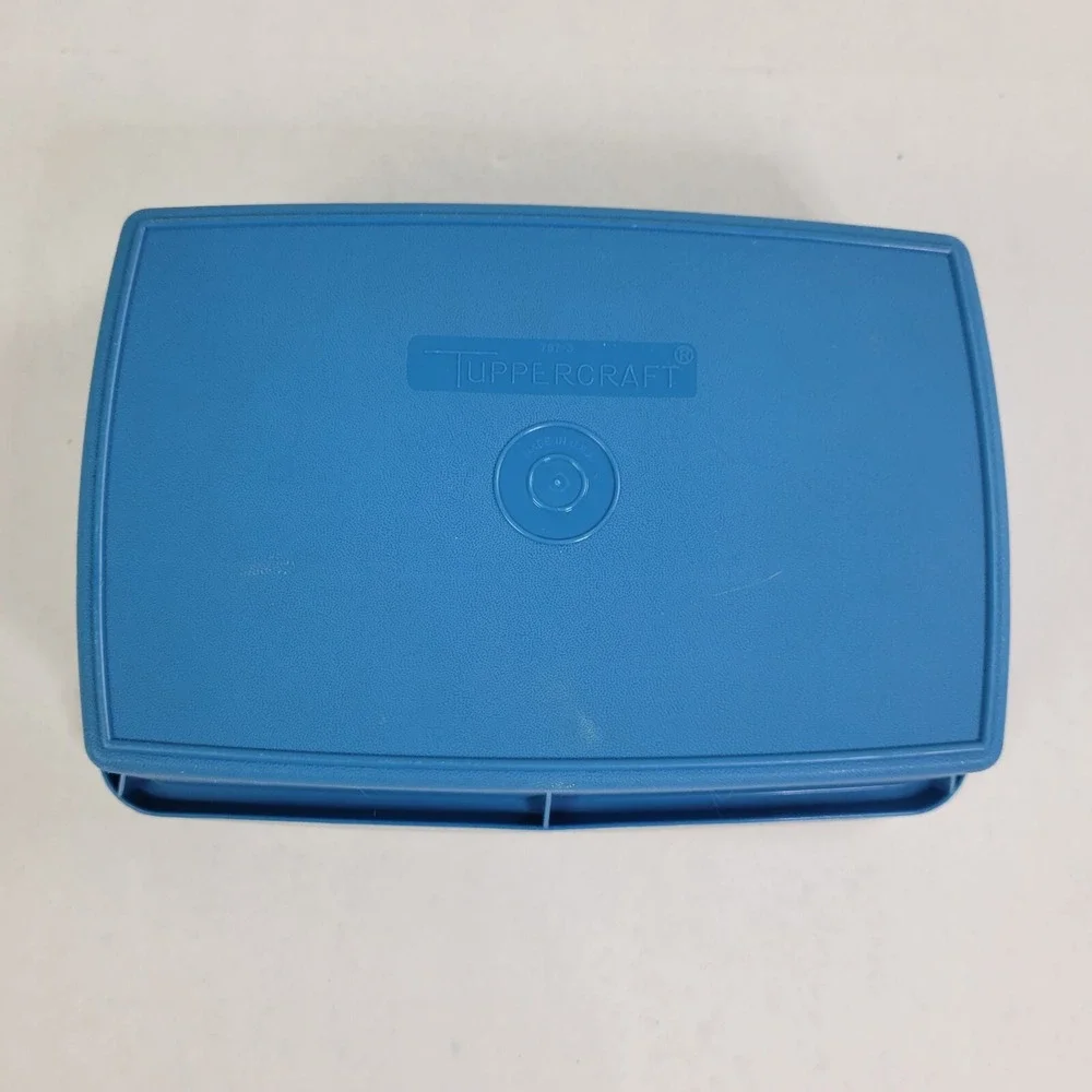 Tupperware Tuppercraft 767-3 Rectangular‎ Container Blue Storage Craft Organizer